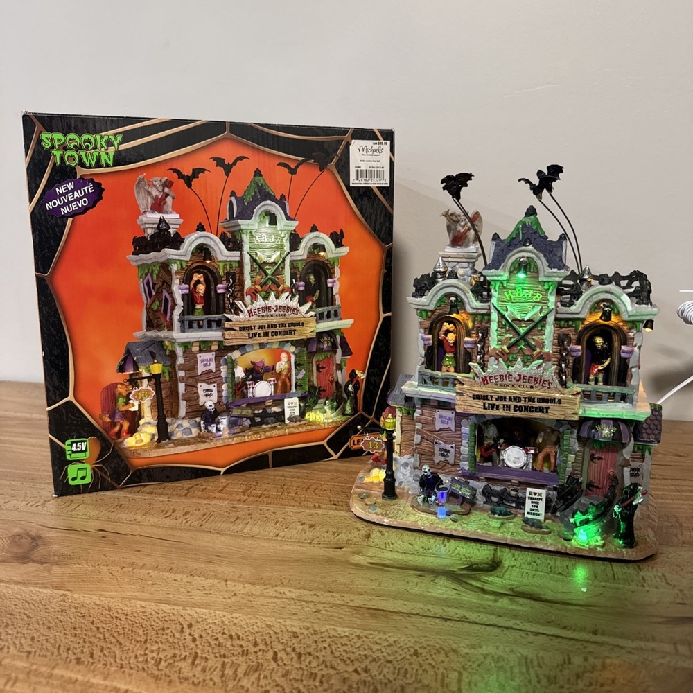 Lemax Spooky Town Heebie Jeebies Rock Club Halloween Village #25324